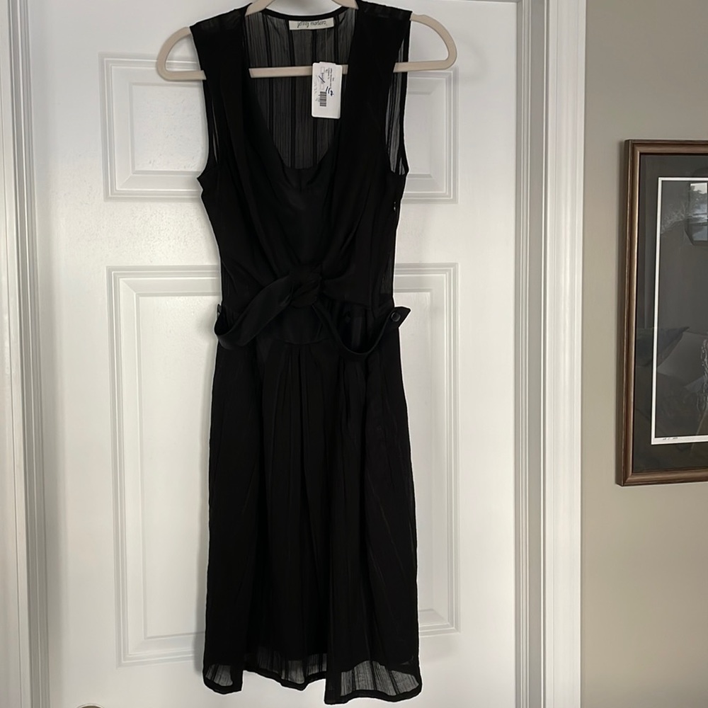 Jeffrey Montiero black tie dress size 8 NWT